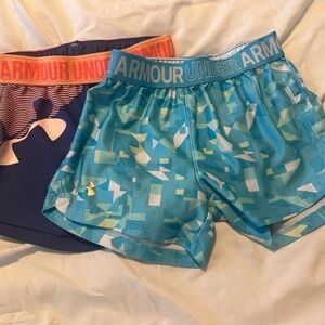 Under Armour Kids' Blue and Navy Geometric Shorts
